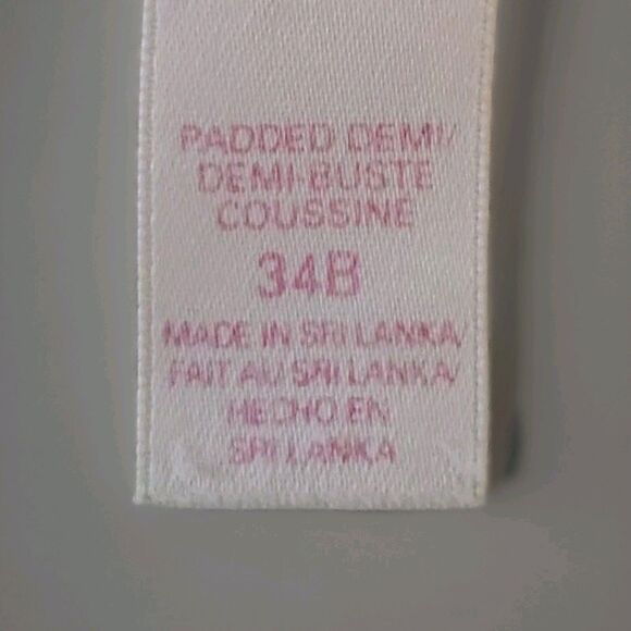 Victoria Secret Demi Padded Bra 34B ID# 36007072 White Black Lace Bows Push Up - Picture 9 of 13